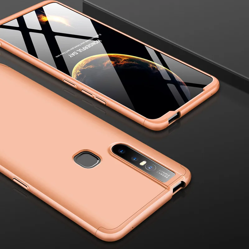 Vivo V15 Pro Чехол VivoV15 цветной 360 градусов полный чехол матовый Жесткий Чехол для Vivo V15Pro защитный чехол со стеклянной пленкой