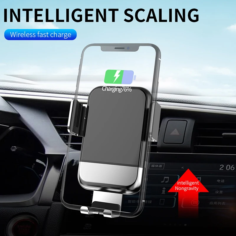 

BZ-ZD Car phone holder wireless charging Smart gravity sensor phone bracket electric telescopic clamping phone holder