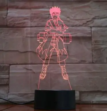 Японское аниме Манга Аниме «Наруто» для детей с героями мультфильмов Какаси из аниме «Как у героя мультфильма Саскэ Сакура светодиодный ночной Светильник дружбы комиксов Сенсор лампа Ночной светильник 3D лампа - Испускаемый цвет: Model 4