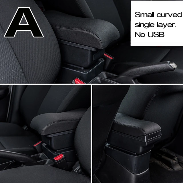 Подлокотник для Volkswagen VW Tiguan I 2007- двойной слой большое пространство центральный магазин содержимое коробка с подстаканником пепельница USB зарядка - Название цвета: black