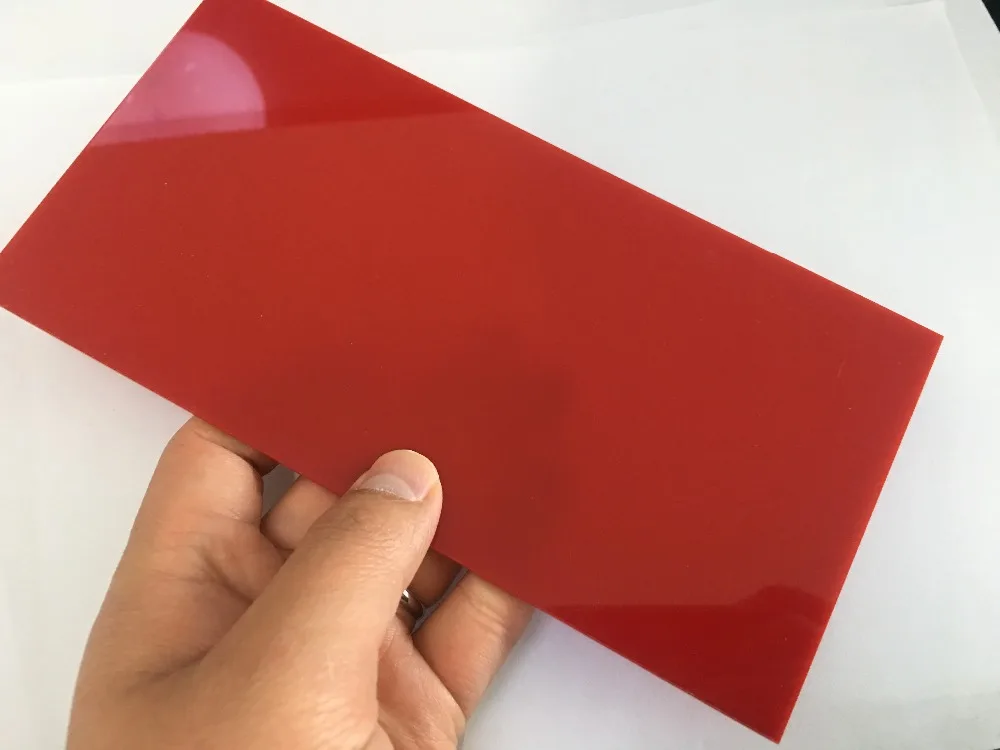 red J582 9 цветов 10*20*0,23 см красочные Opacitas акриловая пластина плексиглас листовая пластиковая доска DIY Модель Россия - Цвет: red