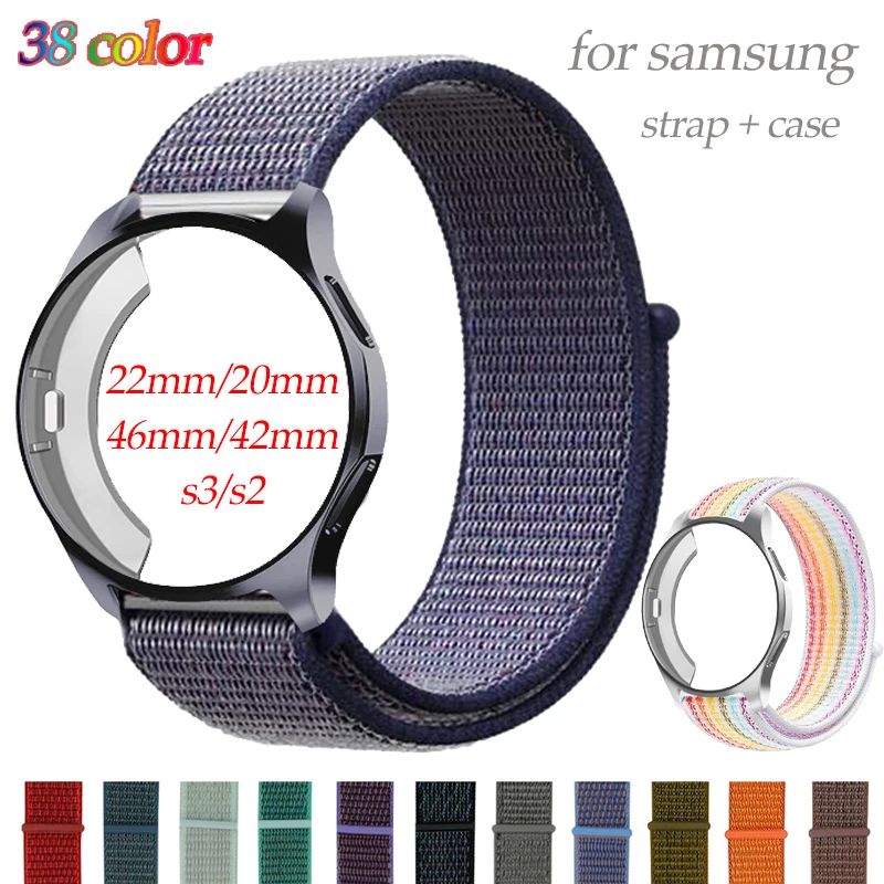 Ремешок + чехол для samsung galaxy watch 46mm42 gear s3 Frontier 20 22 мм ремешок часов amazfit gtr 47