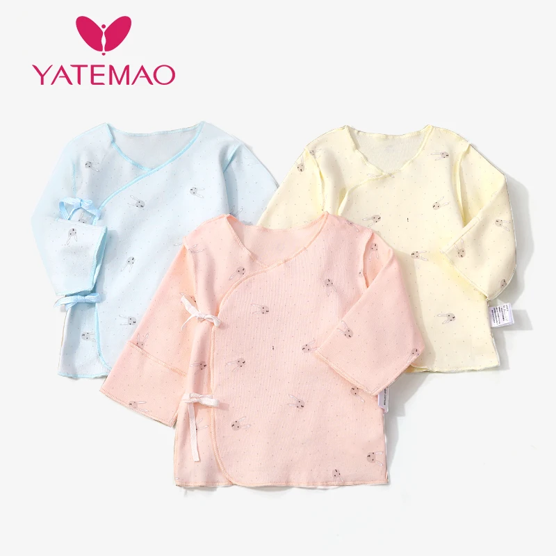YATEMAO/2 шт./лот; хлопковая одежда для малышей; топы для новорожденных мальчиков и девочек; детская одежда с длинными рукавами; BeBe; одежда; 59 см