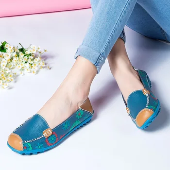 

Women Flat With Soft Shoes Comfort printing Breathable Comfort Spring Thick bottom Summer Ladies Shoes