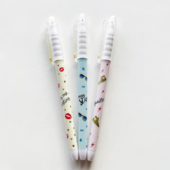 

2X Fashion Summer Style Sun Glasses Red Lip Gel Pen Writing Signing Pen School Office Supply Student Stationery 0.38mm