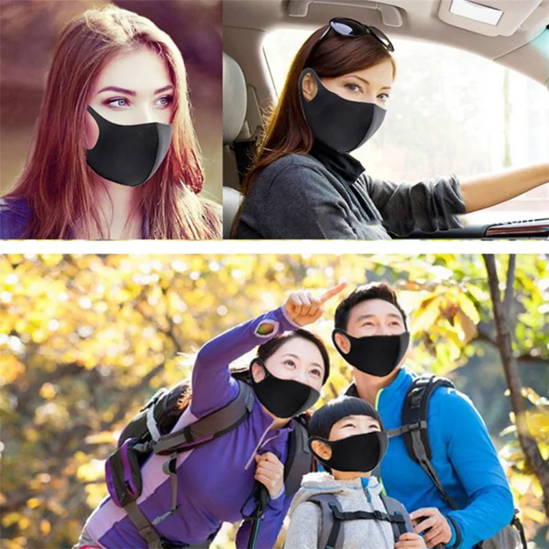Мужская и женская противопылезащитная маска респиратор для лица черная дышащая