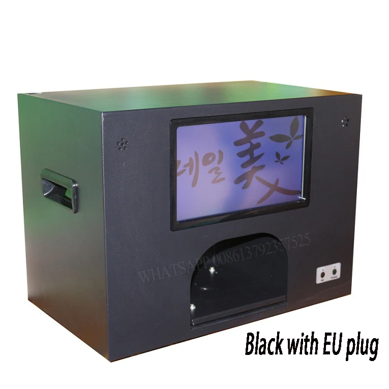Обновленный принтер для ногтей с поддержкой Wi-Fi bluetooth Загружайте фотографии с телефона 5 ногтей и 3 цветов вместе - Цвет: black eu plug