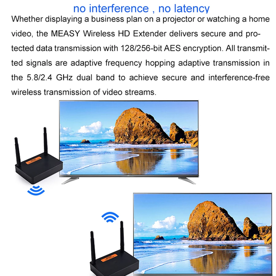 Measy FHD676 200M Wireless Full HD Transmitter Receiver Extender 1080P60Hz HDMI-compatible Audio Video Transmission Receiver