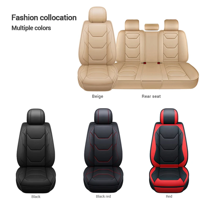 Car Seat Cover Lzcs Full Set Vehicle Cushion Not Moves Universal Pu Leather  Coffee/Beige Non-Slide For Kia Sportage Y6 X45 - AliExpress