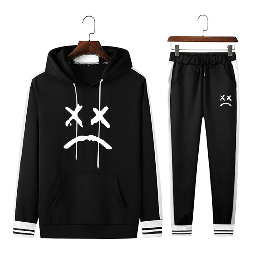 

New Hooded Men Sportswear Sets Hoodie Sweatshirt Men's Autumn and Winter Women's Hoodie Sports Suit Sports Shirt + Sports Pant