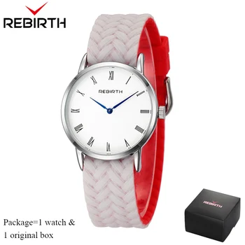 

REBIRTH Analog Quartz Womens Watch Jelly Silicone Bracelet Ladies Wristwatches Montres Femme Relogio Feminino with Gift Box