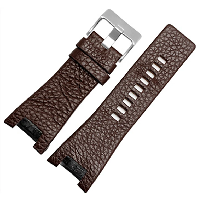 Silver pin buckle 2 Ремешок для часов из натуральной кожи браслет 32 мм для дизельных часов ремешок наручные часы ремешок для DZ1216 DZ1273 DZ4246 DZ4247DZ287 ремешок для часов - Цвет ремешка: Silver pin buckle 2