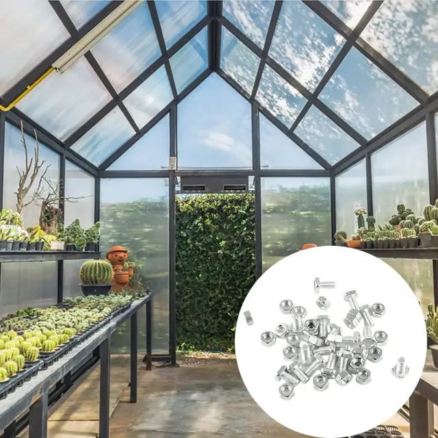 50 Készlet Alumínium Üvegházhatású Anyák És Csavarok Kivágott Fej Vízálló Épületjavító Kiegészítők Szabvány - Image 5