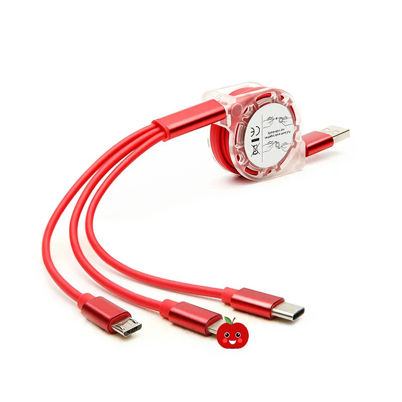3 IN 1 USB Cable 8Pin Type C Micro USB Quick Charge Cable For iPhone X 8 7 Plus Samsung S9 S10 Xiaomi Mi6 Fast Charging Cord