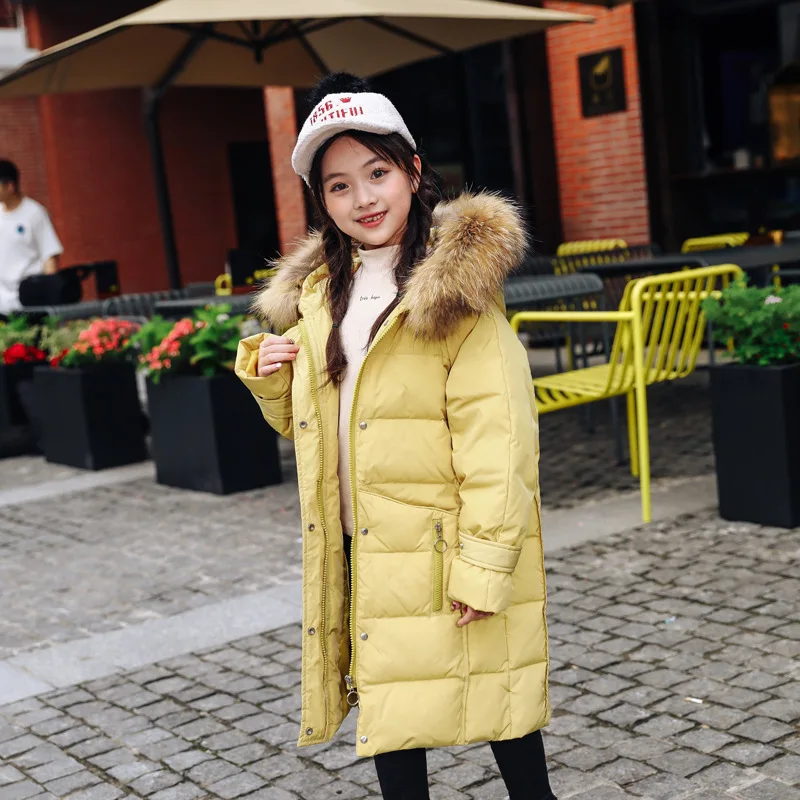 

Korean Style Girl down Jacket new 2019 winter thicken warm kids parkas 10 12 14 years