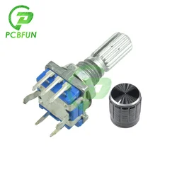 Codeur rotatif EC11 à 360 degrés, 1 ensemble, potentiomètres numériques à 7 broches, arbre Dia.6mm x 20mm, avec bouton de potentiomètre pour Arduino 