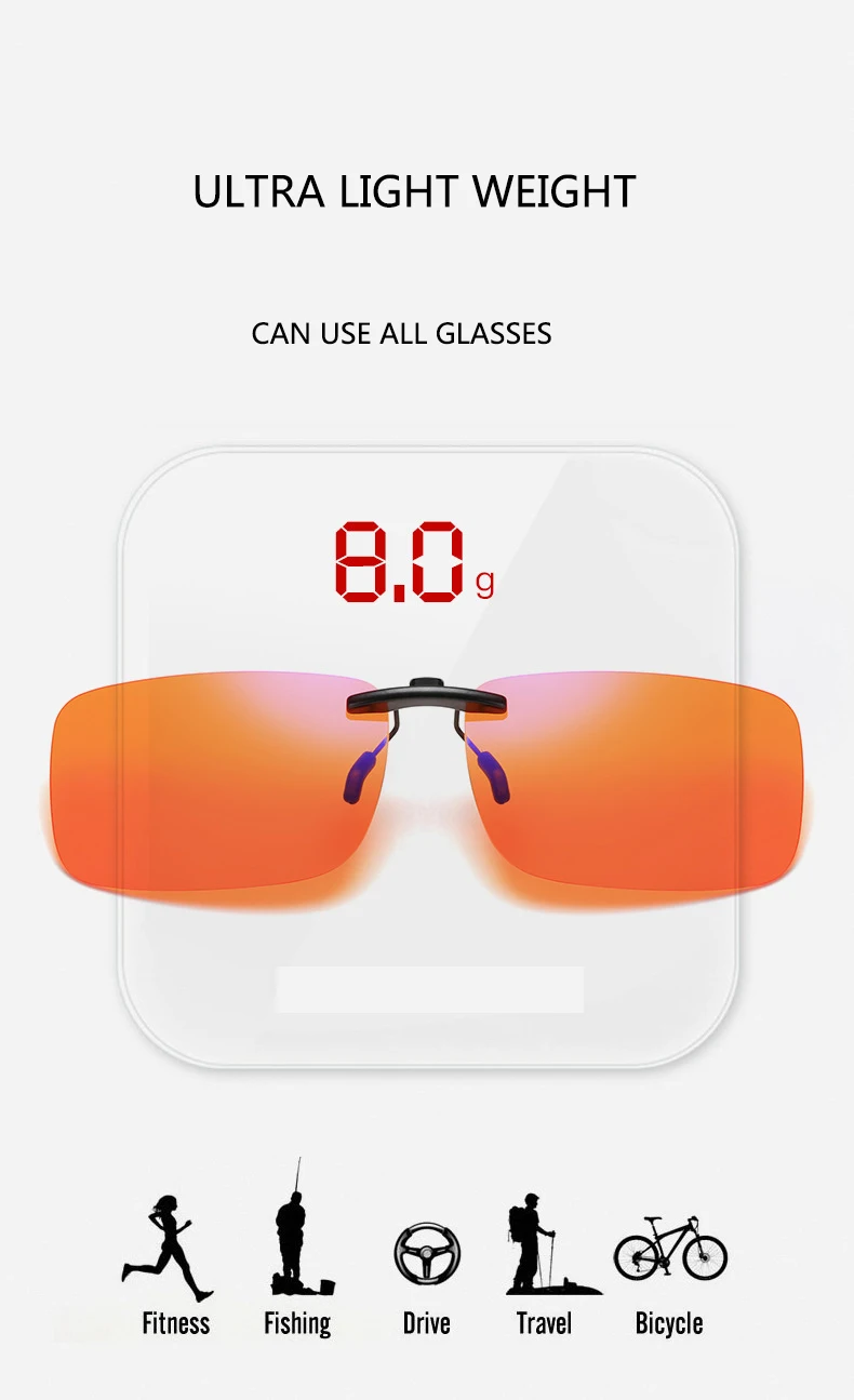 NONOR Anti 93% Blue Light Blocking Glasses Men Clip On Glass Rimless Computer Clamping Mirror Blue Ray Gaming Eyeglass UV400