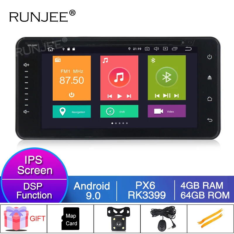 

RUNJEE Car radio Android 9.0 PX6 4G 64G Multimedia player For toyota corolla RAV4 Hilux camery for toyota universal