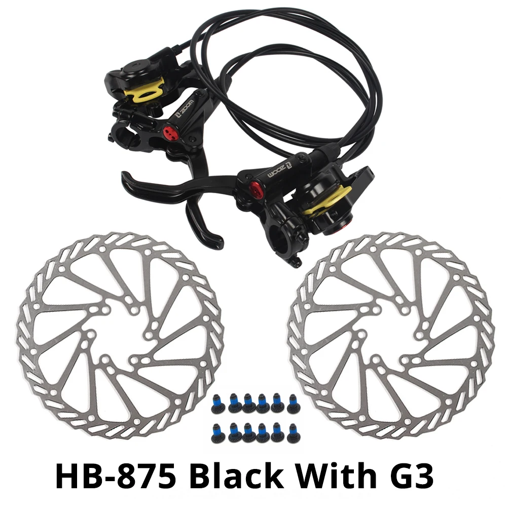 Black with G3 ZOOM HB 875 Велосипедный Тормоз mtb горный велосипед гидравлический дисковый тормоз набор зажим совместим с mt200 m365 m395 аксессуары ротор - Цвет: Black with G3