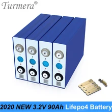 Turmera 4 חתיכות 3.2V 90Ah Lifepo4 סוללה ליתיום ברזל פוספט סוללה עבור מערכת אנרגיה סולארית אספקת חשמל רציפה(China)