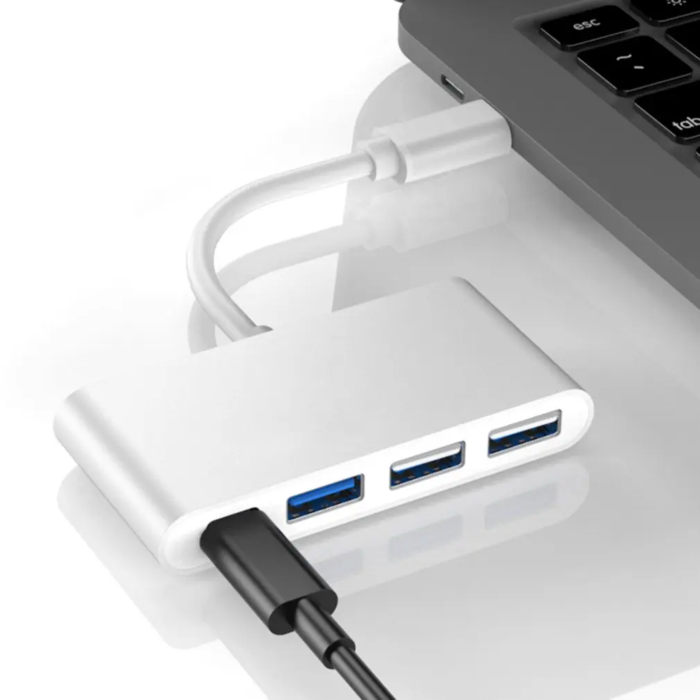 Ультра-тонкий мини втулка для быстрой зарядки USB2.0 Тип с разъемами типа C и usb-хаб USB2.0 концентратор Тип-C концентратор usb-хаб 4 Порты и разъёмы Выход концентратор