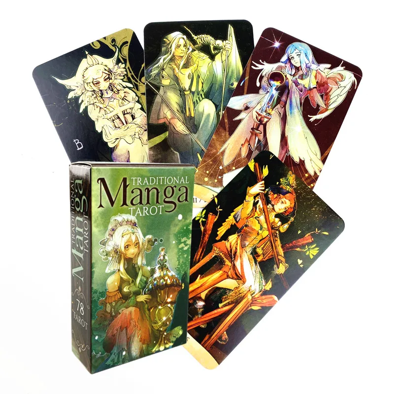 Hot Traditional Manga Tarot Cards PDF Guidebook English Oracle Cards Women Girls Tarot Deck Board Game