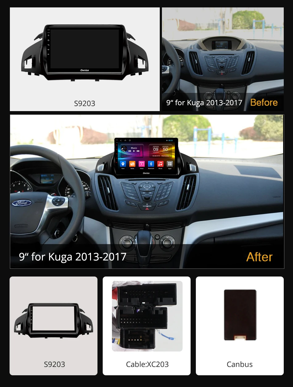 Ownice k3 k5 k6 Android 9 0 Восьмиядерный автомобильный Радио dvd плеер для FORD KUGA 2013 2014 2015 2016 2017