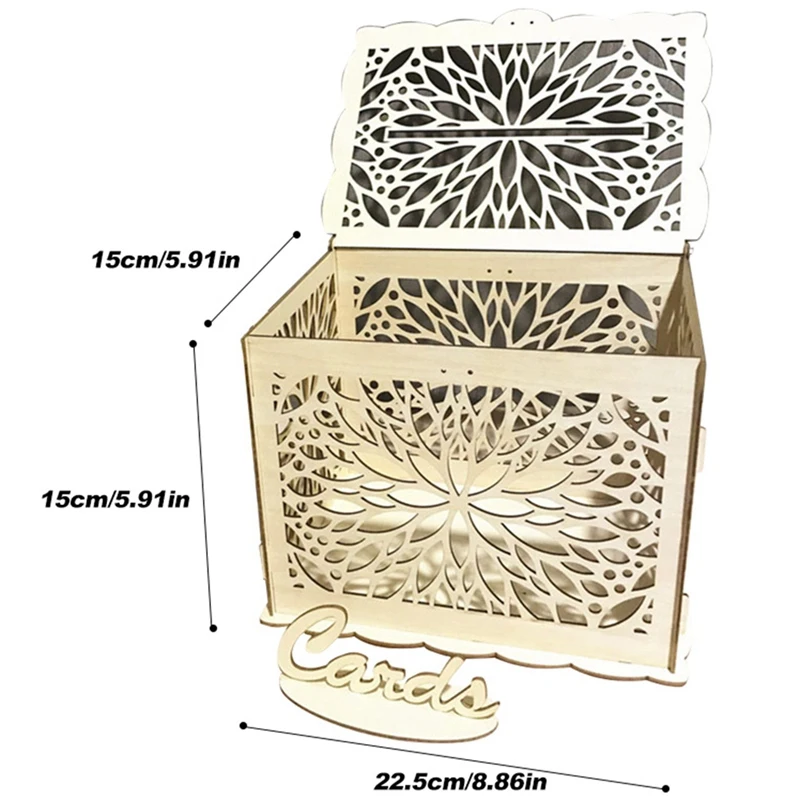 Diy деревенский полый деревянный узел свадебная открытка коробка деньги письмо коробка Свадебная вечеринка знак в коробке Свадебная