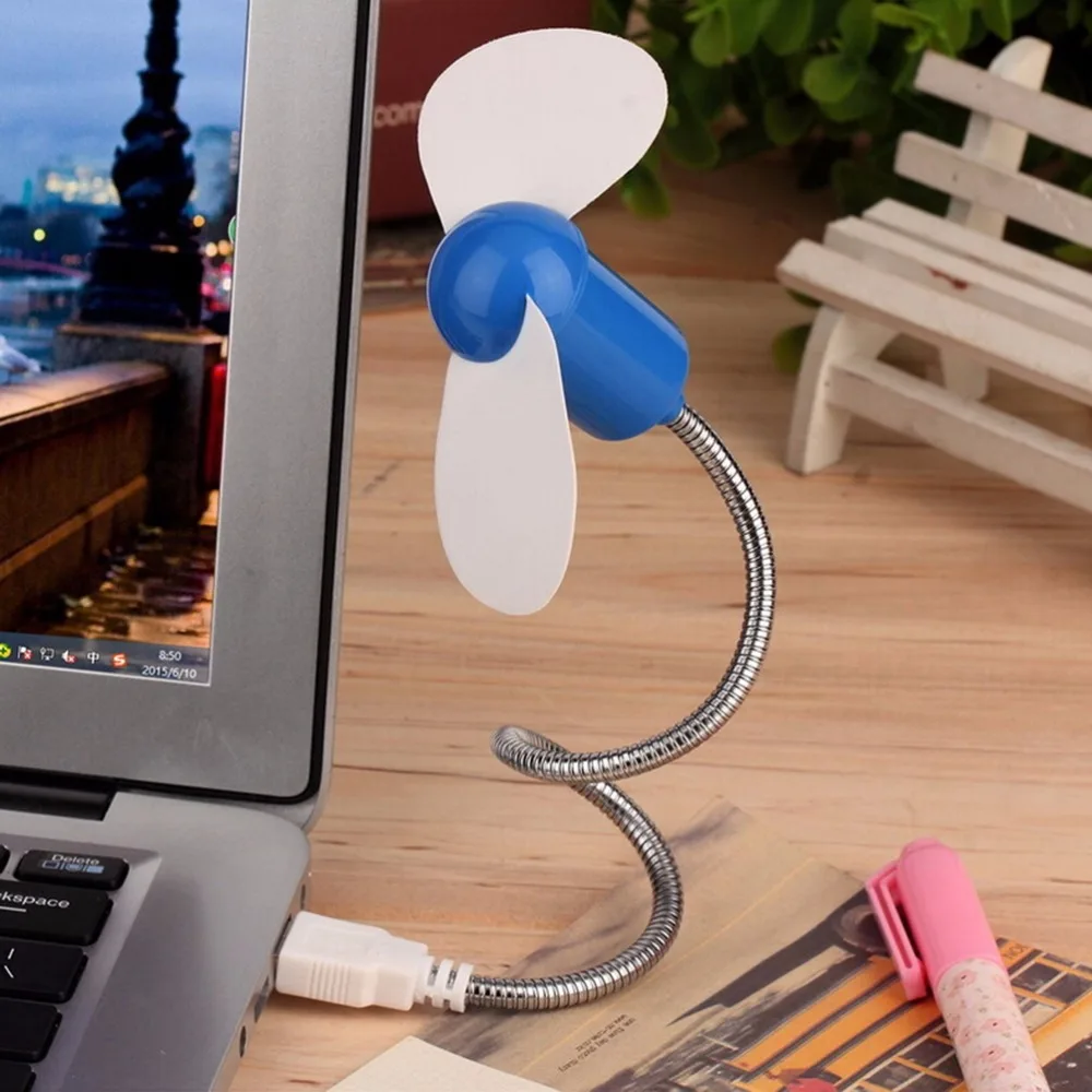 Гибкий мини USB вентилятор охлаждения кулер для ноутбука Настольный ПК компьютер Ноутбук летний Портативный Питание от USB вентилятор 6 цветов 1 шт