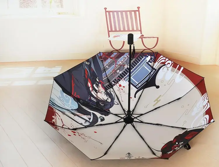 Grandmaster of Demonic Cultivation Wangji Wuxian Cosplay Fold Sun Rain Umbrella Automatic Umbrella Boy Girl Travel Cool Gifts
