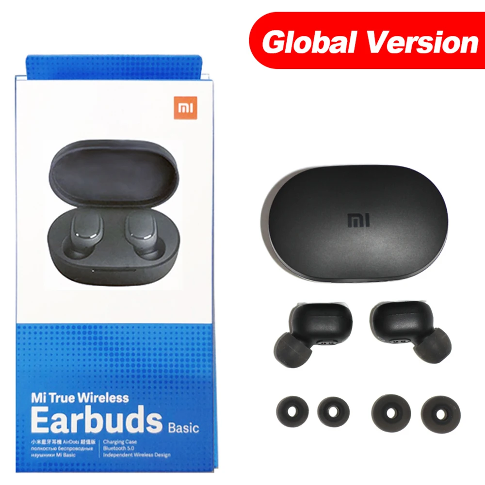 Оригинальные наушники Xiaomi Redmi Airdots Bluetooth 5,0 TWS True беспроводные стерео наушники с активным шумоподавлением - Цвет: Without Cable