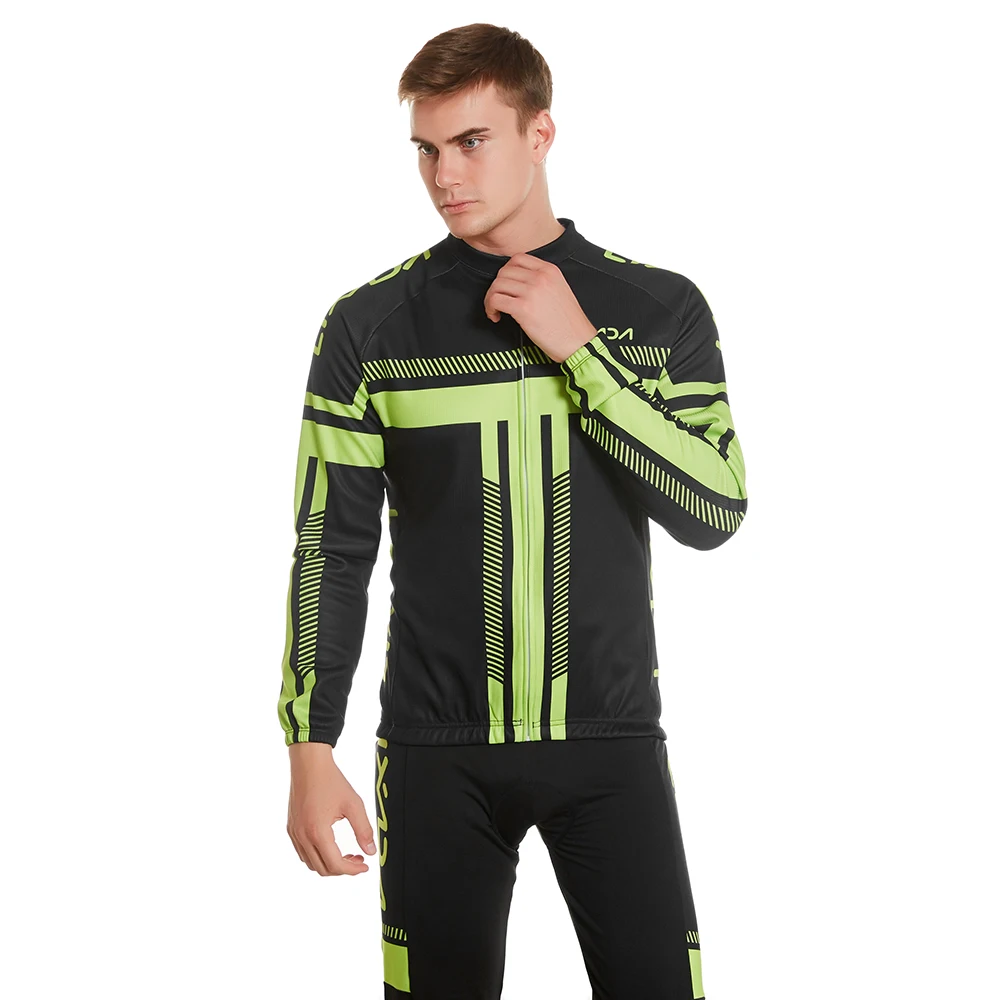 

New Men's Winter Long Sleeve Cycling Jersey Set Thermal Fleece Cycling Clothing Windproof Cycling Jacket Coat 3D Padded Pants