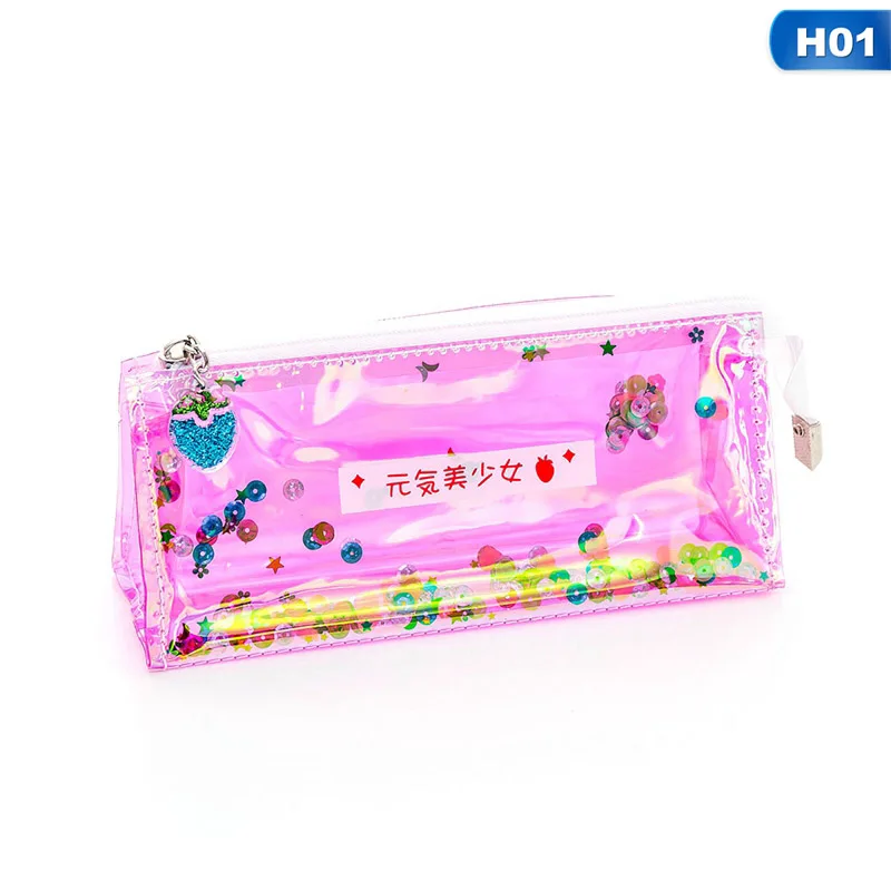 1Pcs Kawaii Pencil Case Cartoon laser Gift Estuches School Pencil Box Pencilcase School Supplies Stationery