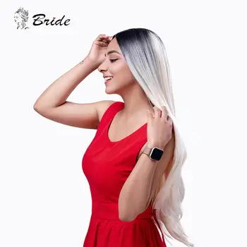 

BRIDE White Wig For Women Cosplay Wigs Long Straight Extensions False Hair Natural Synthetic Wigs Brown For Party or Daily Use