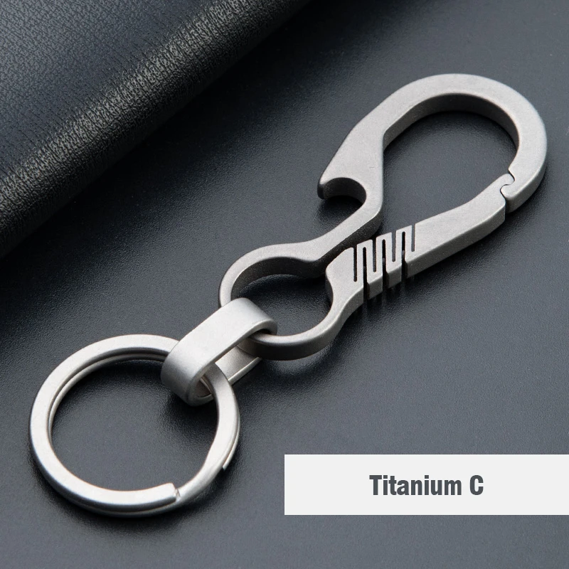 C-Set Jobon брелок из настоящего титана с надписями на заказ, Суперлегкий титановый брелок для ключей EDC, висячая пряжка, автомобильные держатели для ключей - Цвет: C-Set