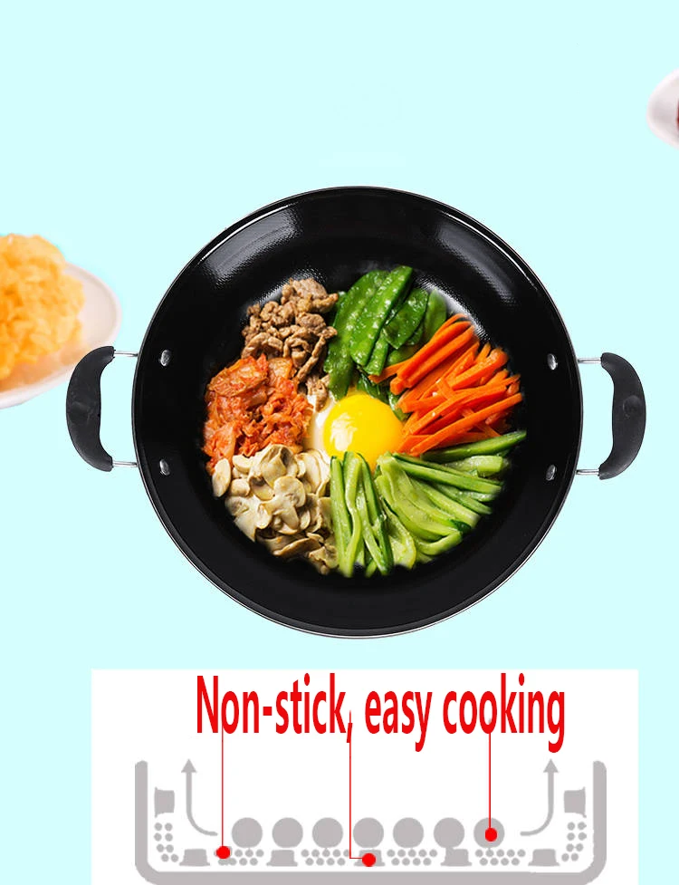 Wok эмалированный горшок без покрытия антипригарная плита Бытовая Индукционная специальная кастрюля эмалированный Казан угольная газовая плита для железной кастрюли кухонные горшки