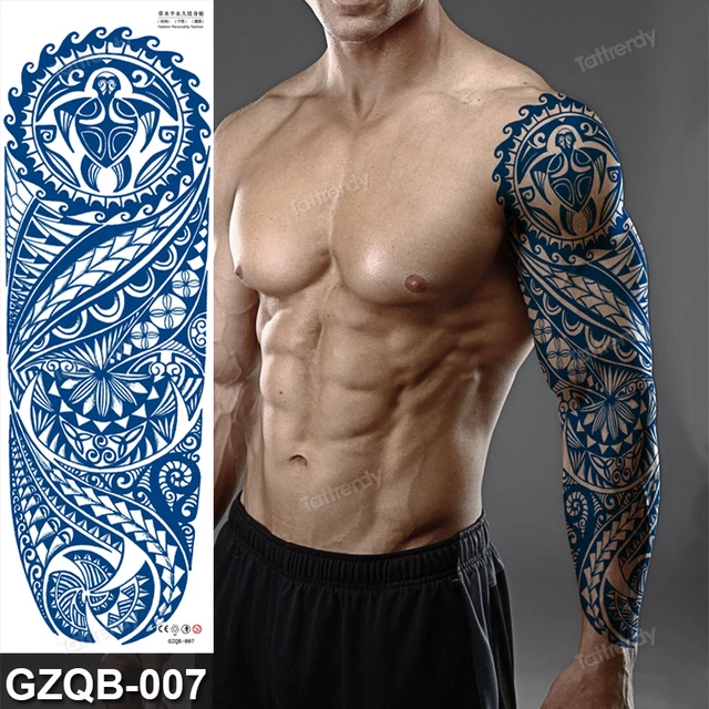 Grosse Vollen Arm Sleeve Tattoo Designs Fur Manner Erwachsene Tattoo Body Art Sexy Totem Tribal Dragon Tattoo Designs Saft Anhaltende Aufkleber Temporare Tattoos Aliexpress