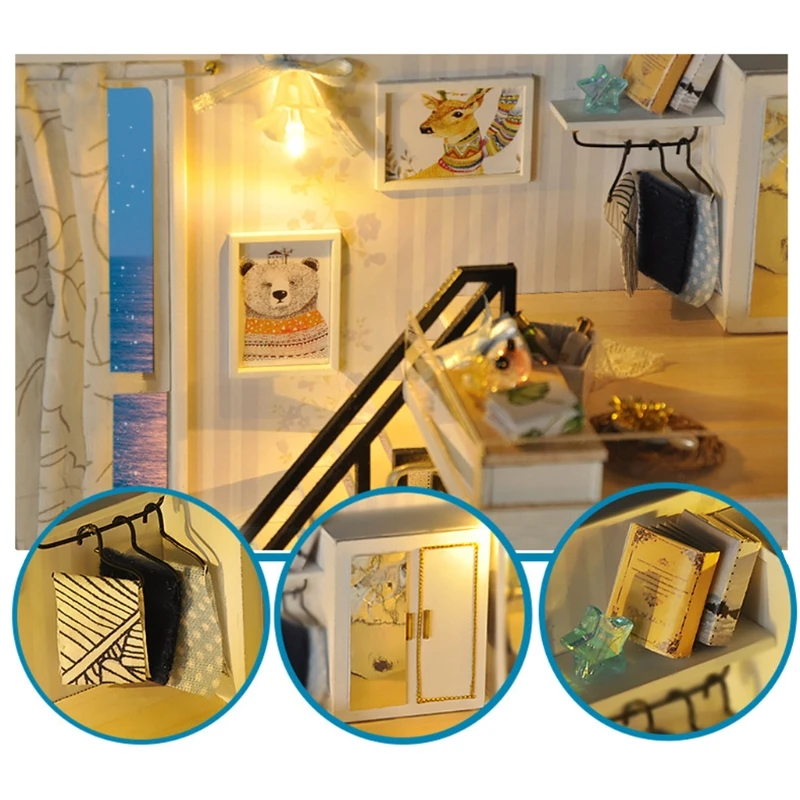 Миниатюрный Кукольный домик с мебелью набор деревянных домиков DIY плюс