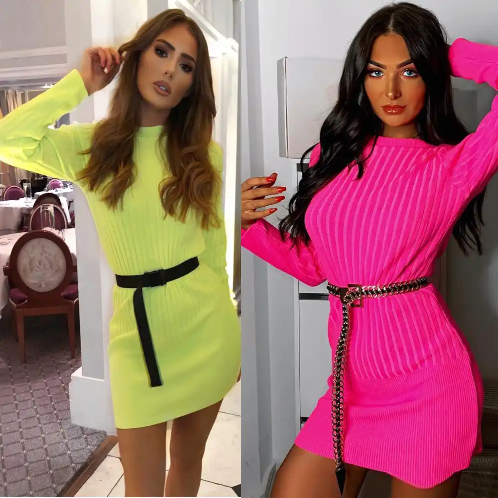 neon sweater dress