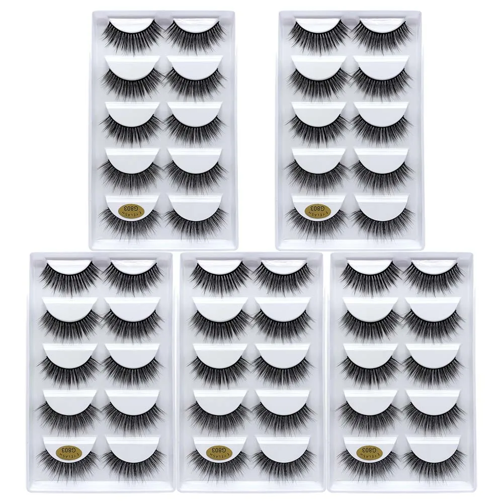 G803(25pairs) 25 пар 3D норковые ресницы накладные ресницы оптом натуральные длинные накладные ресницы 3D ресницы для наращивания cilios posticos g800 g806 - Цвет: G803(25pairs)