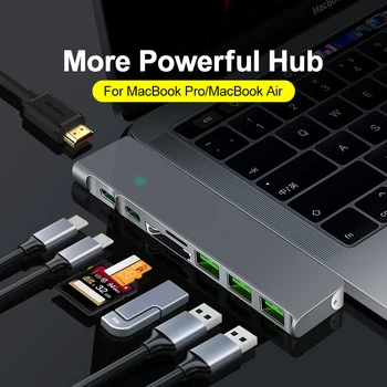 

New dual port USB type-c HUB to HDMI read card PD charging USB3.0 docking converter
