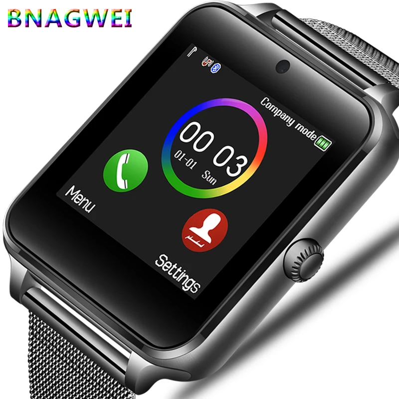 Najtaniej Mężczyźni kobiety Bluetooth inteligentny zegarek Sport krokomierz smartwatch z kamerą obsługa karty sim Whatsapp Facebook na telefon z systemem android + Box