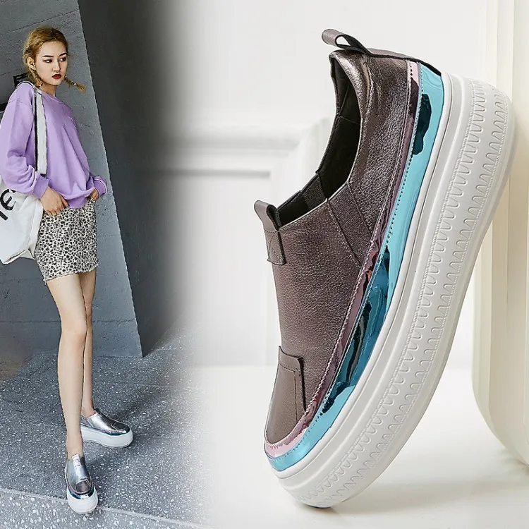 

Mei yi lang Cabinet 2019 Autumn New Style Fashion And Personality High Quality Simple Love round Toe Shoes Leather Mat