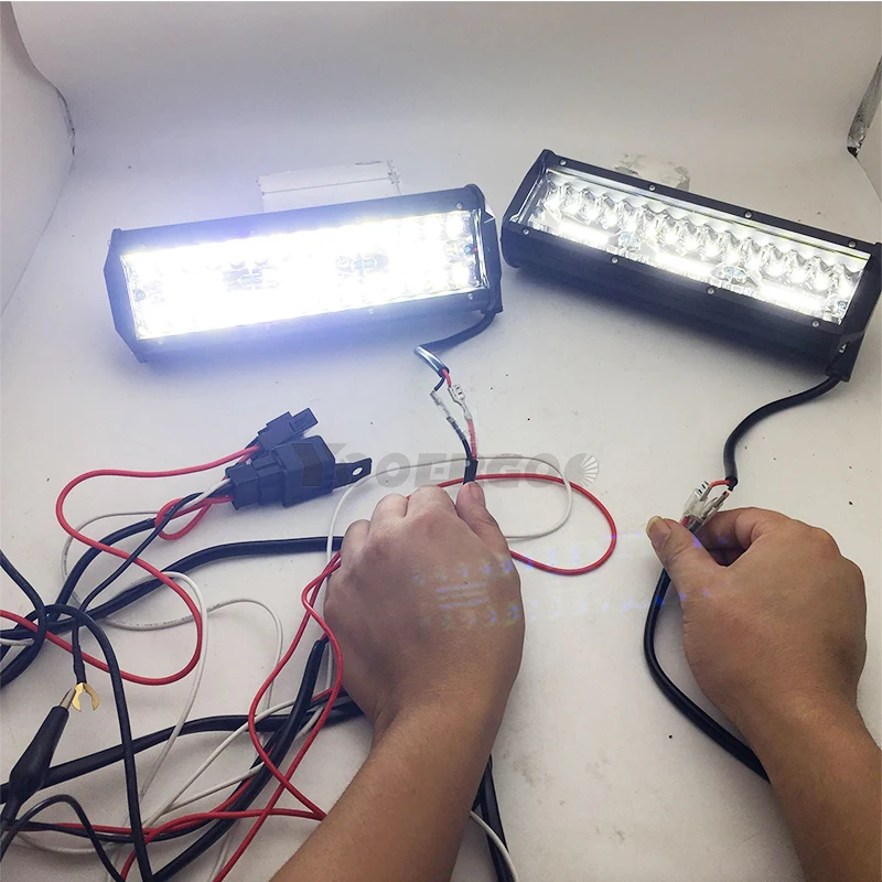 Автомобильный кабельный жгут Комплект с 40A 12V Вкл/Выкл реле лезвие предохранитель для 72 W-300 W 2 светодиодный свет бар противотуманная фара