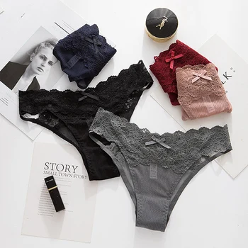 

New Low Waist Mesh Women's Underwear Hollow Transparent Thin Sexy Lace Underwear Women's Briefs Panties Woman Underwear