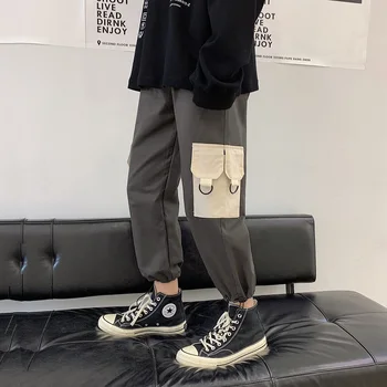 

Summer pants new Japanese ankle-length pants loose drawstring thin Xi Hailun pants tooling falling feeling wide leg pants men's