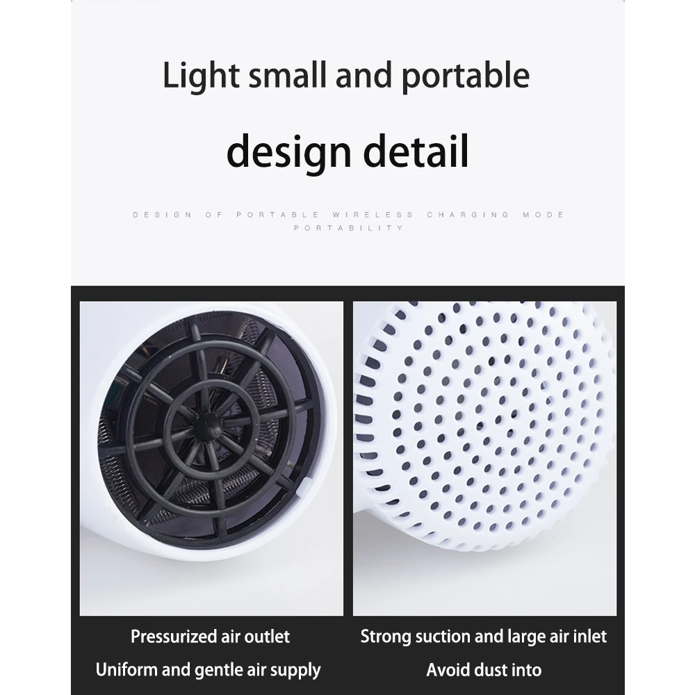 Infant Cordless Hair Dryer Portable Wireless Blow Dryer Powered by Lithium Battery Detachable with USB Output Port for Painting 4