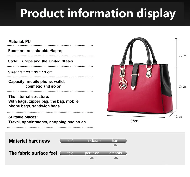 Women Zipper Shoulder Handbag  