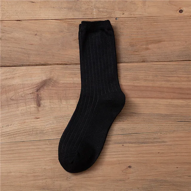 Japanese Loose Socks High School Girls Harajuku Socks Solid Colors Needles Knitting Striped Cotton Socks Women yellow blue black AC01-1