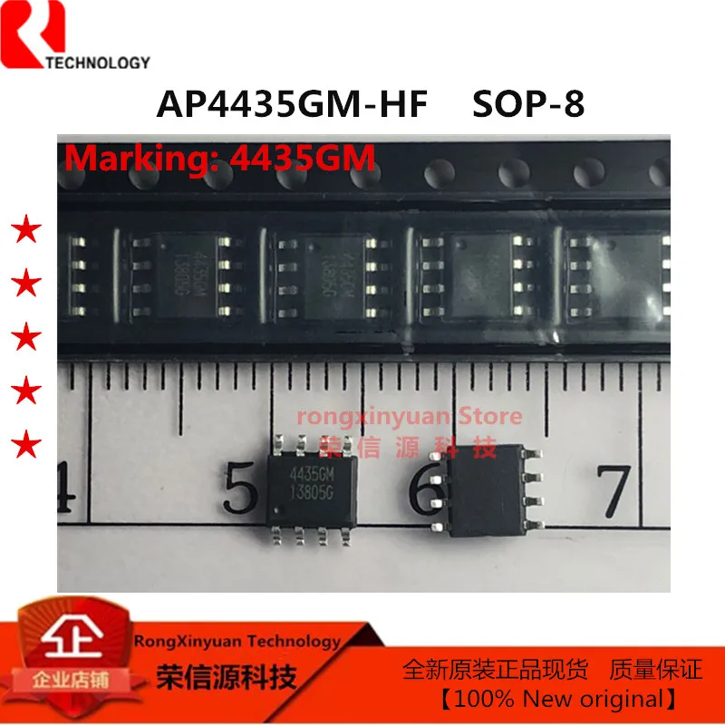 

10 pcs AP4435GM-HF AP4435GM 4435GM 4435 SOP-8 AP4435 -30V,20mΩ,-9A P-CHANNEL ENHANCEMENT MODE POWER MOSFET 100% New original